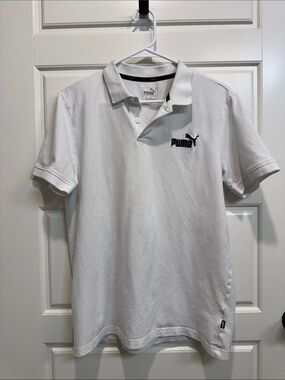 Puma White Polo with Black Logo